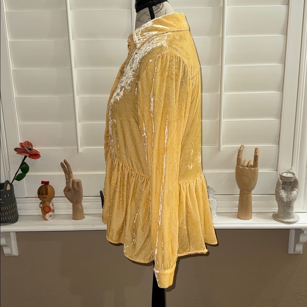 Sundance Silk Velvet Button Front Top - Picture 3 of 11